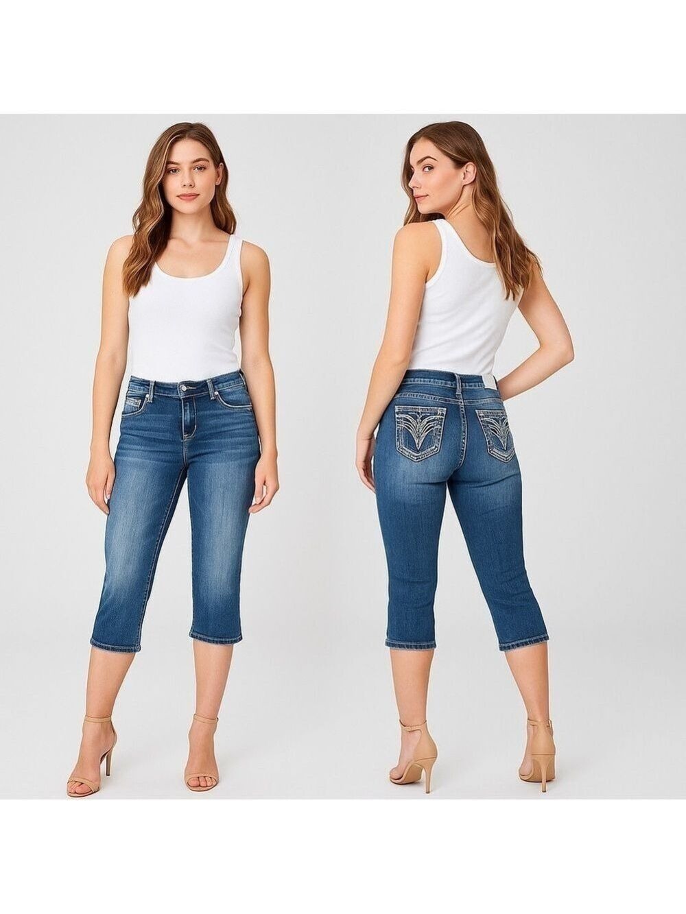 VIGOSS💎 Women’s “The New York” Mid-Rise Capri Jeans 👖💎👡✨ Size 11/12